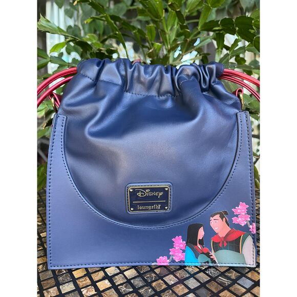 Loungefly Disney Mulan Castle Cinch Sack Crossbody Bucket Bag NWOT - Picture 2 of 10